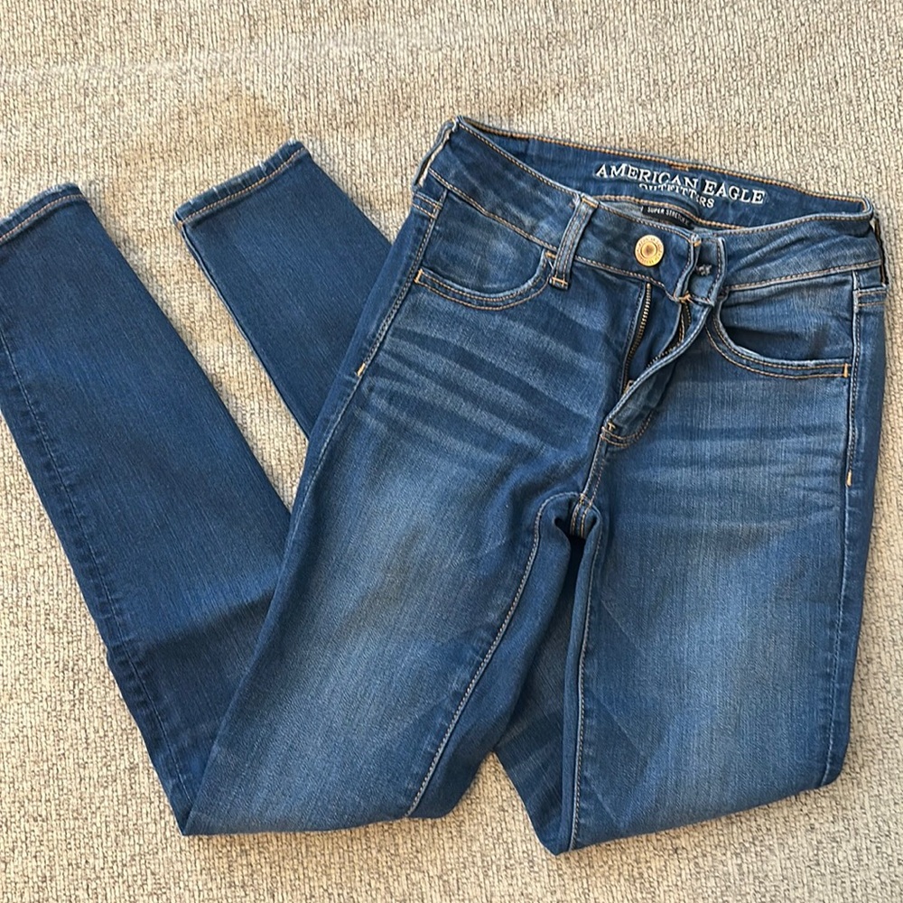 AE skinny dark wash jeans